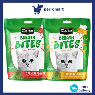 [Bundle of 6] Kit Cat Breath Bites Infused with Mint Cat Treats 60g [2 Flavors] | Dental Treats Dental Chews