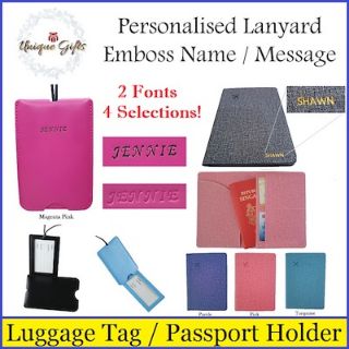 Luggage Tag Travel Card Holder Personalise Gift Emboss Name Msg