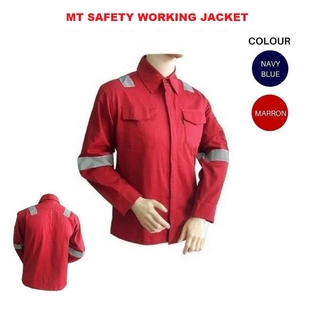 MT Safety Working Jacket Kerja With Reflective (100% Cotton)