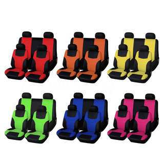 8Pcs/Set Universal Auto Full Set Car Seat Covers Polyester Front Rear 4 Heads