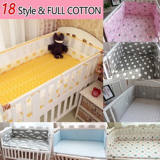 200CM Washable Newborn Baby Crib Bumper Protector Infant Baby Bedding Bumper Star/Dot/Tree Safe Protection