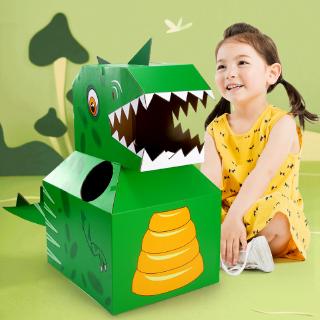 Children's Dinosaur Carton can be Worn in Carton Clothes Paper Box Cardboard Handmade DIY Paper Puzzles Toys For Children