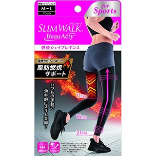 Pip Slim Walk View Acty Combustion Shape Leggings Sports Black (S~M/M~L)