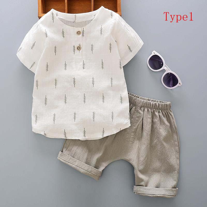 (Tops+Shorts) Summer Children Boys Clothing Set Cotton Short Sleeve 2pcs Sets