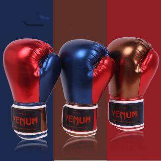 Ready 2019 Newest Venum Professional Boxing Gloves Leather MMA Muay Thai Boxe Training Compitition Gloves 12OZ