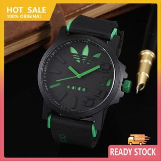 HS_Adidas Clover Fashion Casual Silicone Band Round Analog Quartz Wrist Watch Gift
