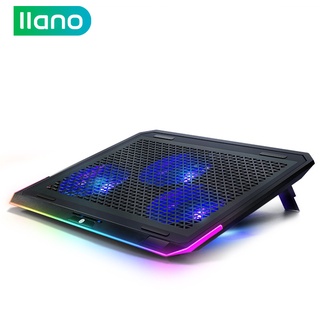 llano RGB Light 3 Fan Notebook Laptop Radiator Stepless Speed Regulation Angle Adjustable