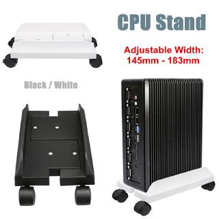 2 Colors PC Desktop CPU Stand Holder Computer Tower Case Wheels Adjustable Width