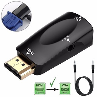 1080P HDMI to VGA adapter Digital to Analog Video Audio Converter Cable for Xbox360 PC Laptop TV Box Projector