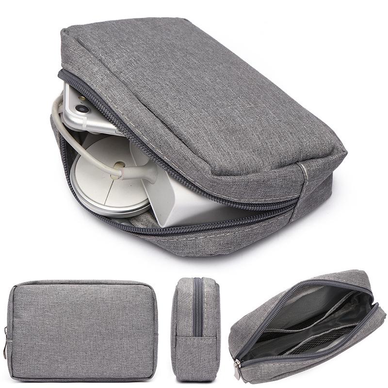 Universal Portable travel storage bag pouch for phone accessories in Black, Dark Gray