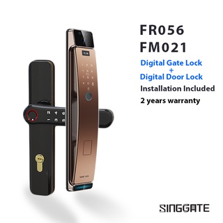SINGGATE Latest 3D Face Recognition Door + Digital Gate Lock FR056 + FM021 Digital GATE Door Lock Bundle Set