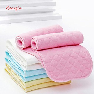 georgia☺10Pcs Reusable Baby Cotton Cloth Diaper Washable 3 Layers Nappy Liners Inserts