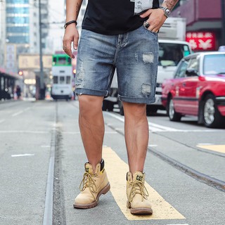 Men Plus Size Short Bottoms Ripped Jeans Shorts Summer Vintage New Arrvail