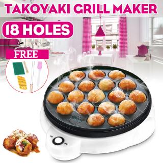 18 Hole Takoyaki Grill Pan Electric DIY Home Octopus Meat Ball Maker Plate Kit