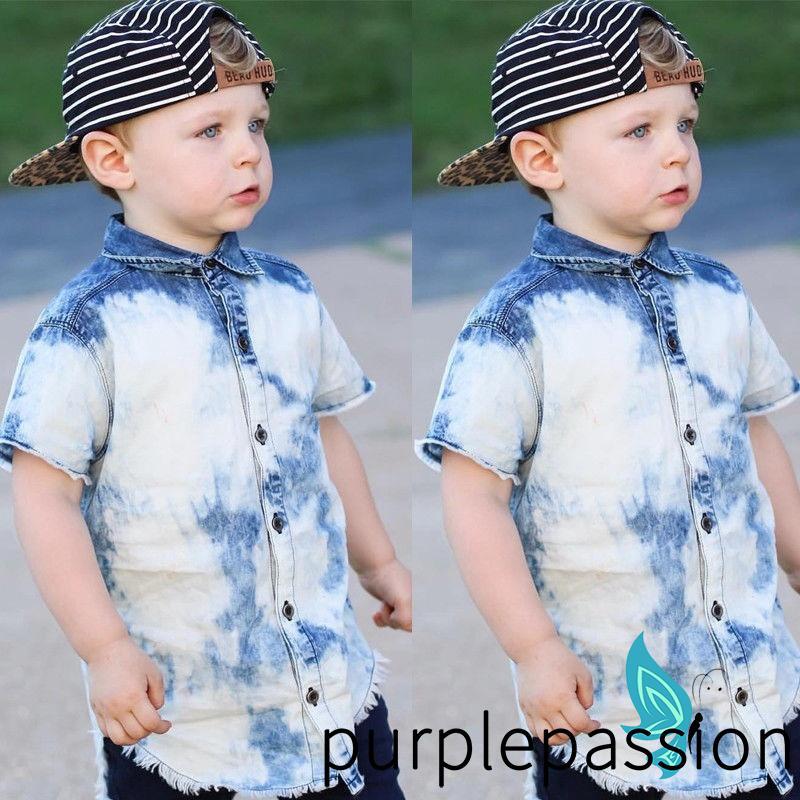 OIP-Cool Toddler Baby Boys Button Front Denim Shirts Kids Tops Jean Clothes