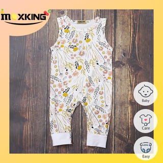 Newborn Baby Girl Clothes Flower Prints Infant Sleeveless Rompers For Baby Girls