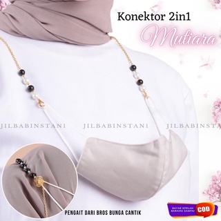 2 In 1 Pearl Chain Earloop Mask Hook Connector hijab Mask Hook Connector