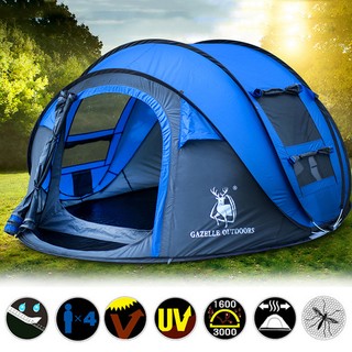 Instant Pop Up Tent Set-Up 3-4 Person Waterproof UV Protection Camping Shelter (1)