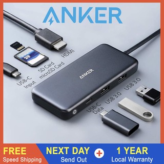 [SG Seller] Anker USB C Hub, PowerExpand+ 7-in-1 USB-C Hub, 4K HDMI 100W PD USB-C and 2 USB microSD and SD for MacBook