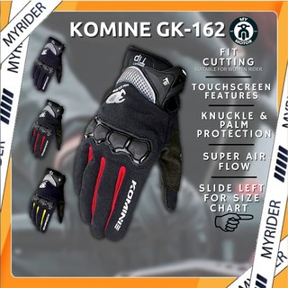 [Shop Malaysia] MYRIDER Komine GK162 Motor Motorcycle Cycling Riding 3D Protect Mesh moto protective Ride Gloves