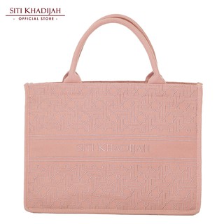[Shop Malaysia] Siti Khadijah Tote Bag Moorish Embroidery in Dusty Pink