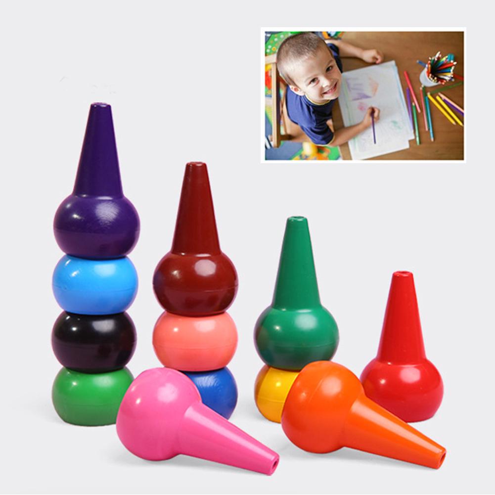 12pcs Kids Gift Crafting Finger Grip Paint Crayon Set Stationery Artistic Washable Non-toxic Art Supplies For Toddlers
