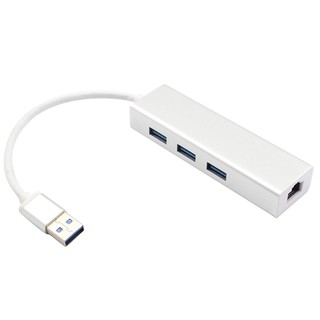 USB 3.0 to RJ45 3 Port Hub 100Mbps Gigabit Ethernet Lan Network Card Adapter F07
