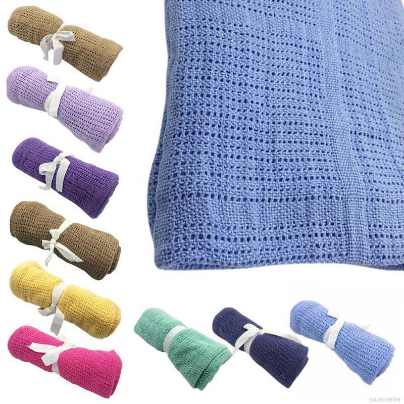 100*80cm Newborn Cotton Crochet Prop Blankets