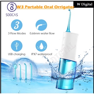 Soocas W3 Oral Irrigator Dental Portable Water Flosser Tips IPX7 Irrigator for Cleaning Teeth USB Rechargeable WaterJet