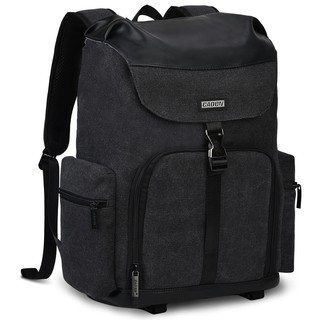 Ready Stock ⚡ Vintage Men Backpack Laptop DSLR Camera Dual Use Bag Case Shockproof Canvas