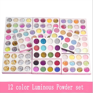 12 Color Set Luminous Powder Resin Pigment Dye UV Casting Molds Resin Epoxy DIY Making Jewelry