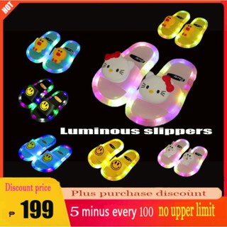 Light Up Slippers Children LED Kids Slippers Baby Bathroom Sandals Kids Shoes For Girl Boys Flip Flops Toddler Sandals S