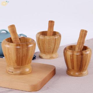 Practical Kitchenware Natural Bamboo Handmade Wooden 9.5*9.5CM Pestle Mortar