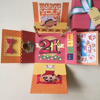 21st birthday explosion box card in a box crayon shin-chan theme