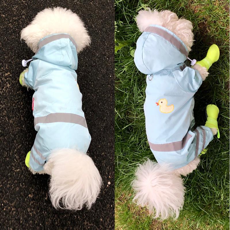 Dog raincoat teddy bear corgi small dog four-foot waterproof all-inclusive poncho pet puppy dog rainy clothes