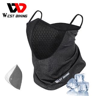 WEST BIKING Cycling Sports Scarf With Activated Carbon FilterSummer Cool Face Cover Running Bicycle Equipment Cycling Headwear