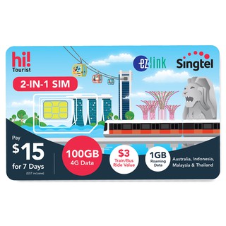 SGD15 hi Tourist SIM Card (SIM Card to be registered within 7 days upon receival)