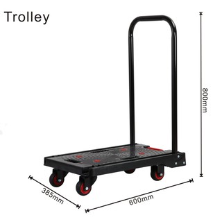 Foldable hand trolley load weight 100KG / Installed Trolley for Warehouse or Home Use Easy Hand Carry {Local warranty}