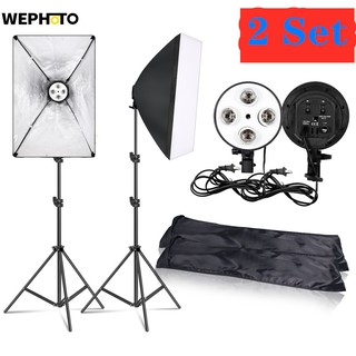 WG Photography 50x70CM Lighting Four Lamp Softbox Kit With E27 Base Holder Soft Box Camera Accessories For Photo Studio
