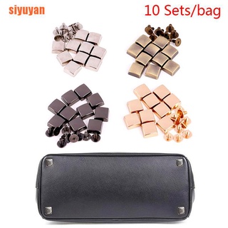 【SIY】10 Sets Bag Bottom Studs Rivets Buttons Screw For Bags Hardware Bag Acces