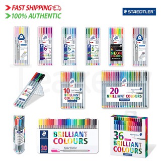 [Staedtler] 334 Triplus Fineliner Assorted Colour Set - 4 / Neon_6 / Nature_6 / Ocean_6 / Tropical_6 / Pastel_6 / Flamingo_6 / 10 / 12 / 20 / 30 / 36 Colors
