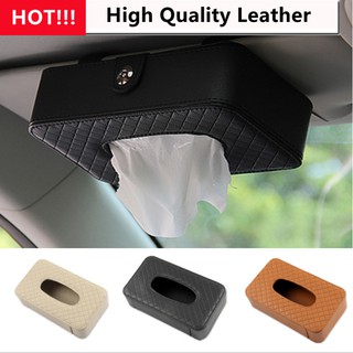 KINGFOM Luxury Leather Car Visor Tissue Holder Box Hanging Tissue Box Case
