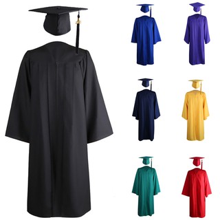2020 Adult Zip Closure University Academic Graduation Gown Robe Mortarboard Cap
