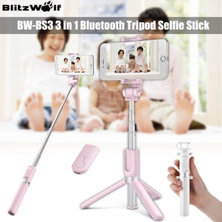 BlitzWolf BW-BS3 3-in-1 360° Bluetooth Remote Tripod Selfie Stick F 3.5-6" Phone