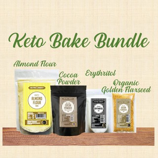 Keto Bake Bundle - Almond Flour, Cocoa Powder, Erythritol, Organic Golden Flaxseed