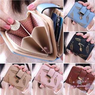 ▶FD◀New Fashion Female Wallet Short Paragraph Hollow Gold Leaf Small Purse Wallets