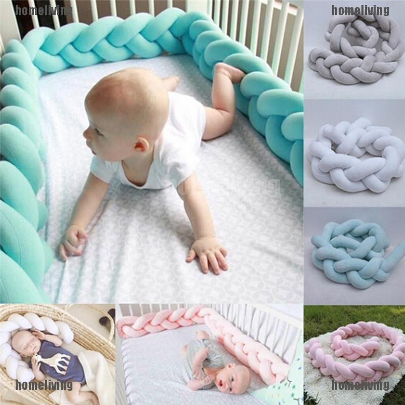 HLSG1M /2M Baby Soft Knot Pillow Braided Crib Bumper Decorative Bedding Cushion