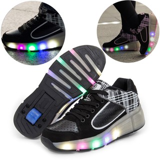 Flashing LED Heelys Roller Skate Single Wheel Sneakers