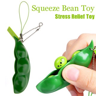 Squeeze Bean Stress Relief Fidget Bean Squishies Toys Keychain Improve Focus Toy