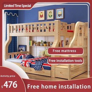 Package installation thick solid wood children's bed and bunk bed bunk bed bunk bed mother and child bed adult